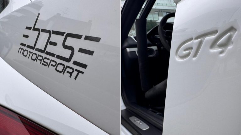 A detailed view of the high-performance setup on the Porsche Cayman GT4 Clubsport rental: PFC endurance brakes and Michelin Pilot Sport Cup 2 N tyres.