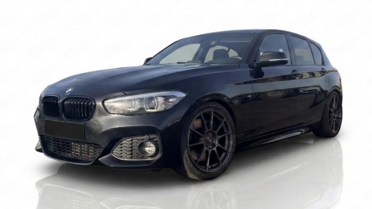 BMW F21 120i Front view of the track-prepared BMW F21 120i performance rental, the ideal starting point for the Nürburgring Nordschleife.